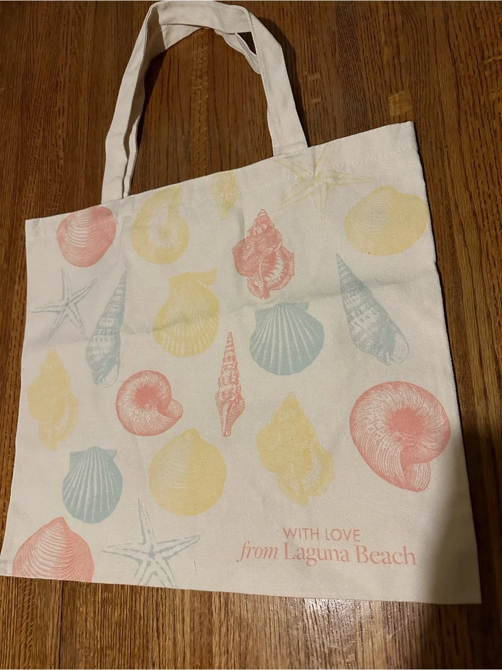 Gorjana Pastel Seashell Canvas Tote - Pink, Yellow, Blue